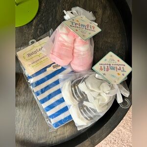 ~Lot of 3: Trimfit Newborn Booties (2) and BabyLegs Socks Set *NEW*